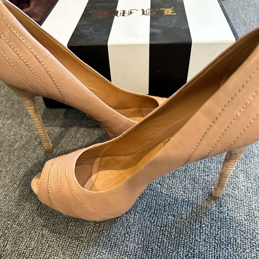 L.A.M.B peep toe pumps